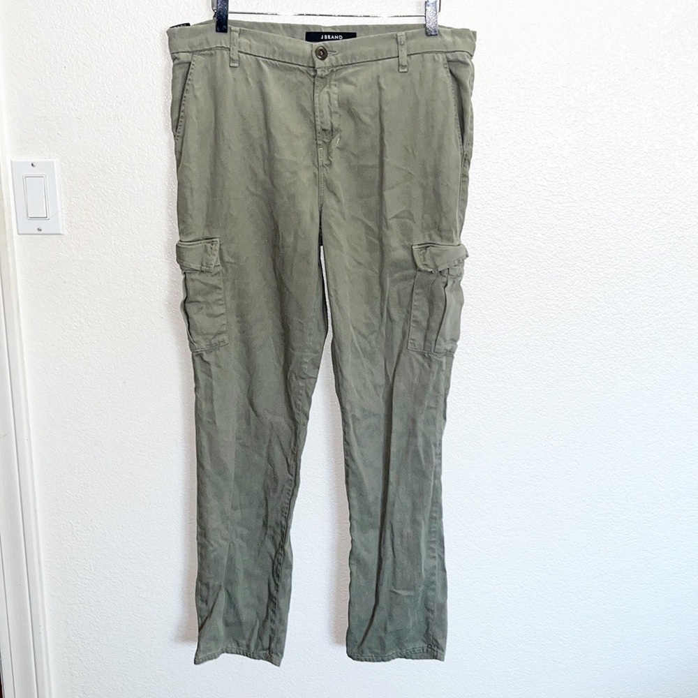 J Brand Women's Vin Garris Olive Green Cargo Straight Leg Pants
